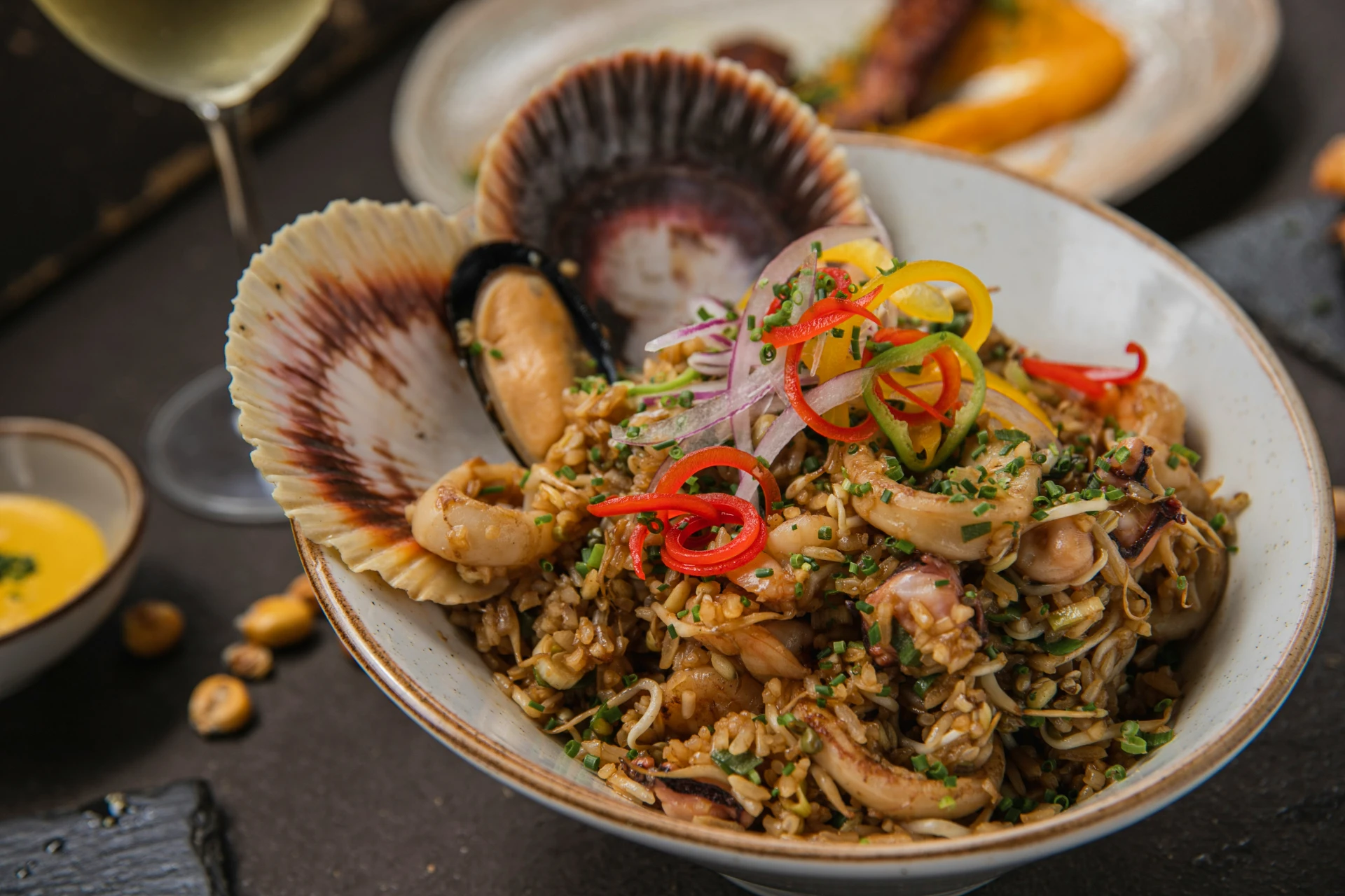 zeevruchten gerecht en schelpen